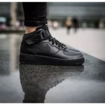 Trendy Nike Air Force 1 Full Black Mid Shoes For Men (SHUB729)
