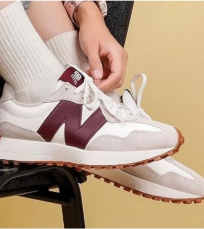 Classy New Balance 327 Burgandy Shoes For Men (SHH07880) - Image 2