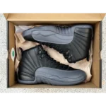 Trendy Jordan Retro 12 Black Wolf Grey Shoes For Men (SHUB635)