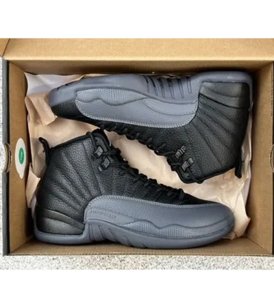 Trendy Jordan Retro 12 Black Wolf Grey Shoes For Men (SHUB635)