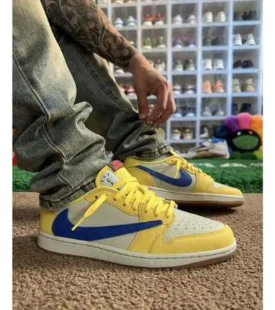 Premium Air Jordan Retro 1 Travis Scott Canary Shoes For Men (BME27)