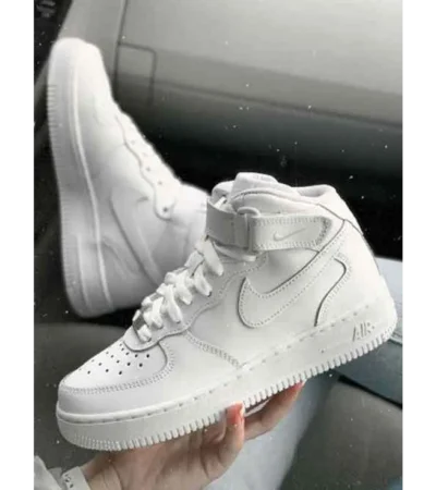Premium Nike Air Force Mid Long Leather Shoes For Women (BME094)