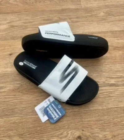 Luxurious Skechers Logo S Hyper Burst Soft Slides For Men (FF510)