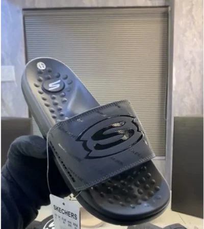 Luxurious Skechers Logo S Hyper Burst Soft Slides For Men (FF512)