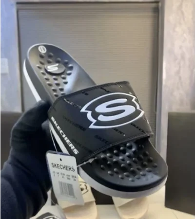 Luxurious Skechers Logo S Hyper Burst Soft Slides For Men (FF514)
