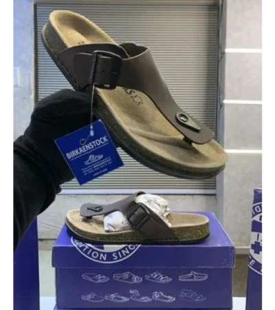 Luxurious Birkenstocks Brown Slide For Men (FF528)