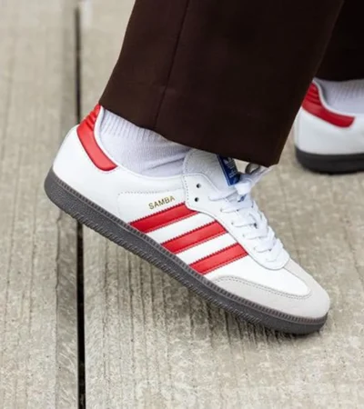 Luxurious Adidas Samba White Red Shoes For Women (SIG701)