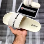 Luxurious Skechers Hyperburst Recovery Logo Cream Slide For Men (SIG736)