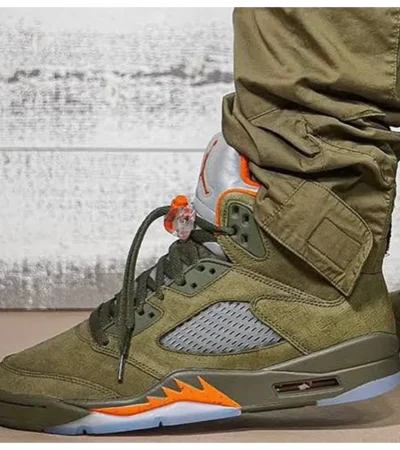 Luxurious Jordan Retro 5 Olive Sneakers For Men (SIG781)