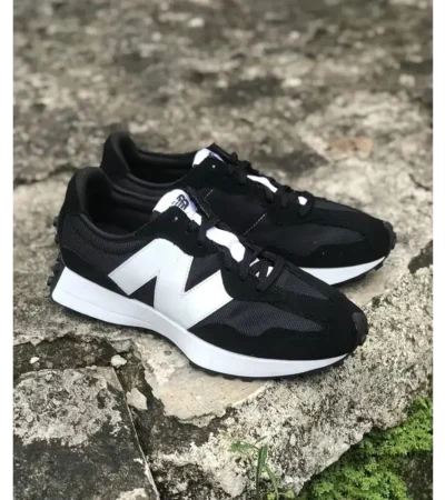 Trendy New Balance 327 Black White Shoes For Men (LAZ1521)
