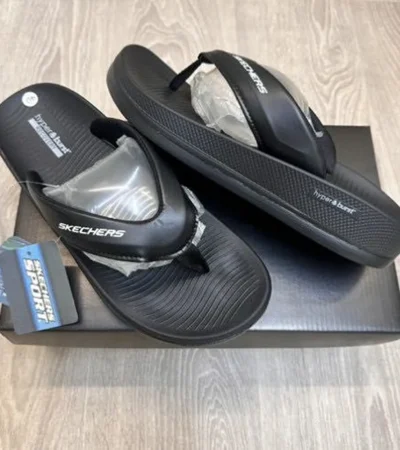 Trendy Skechers Hyper Burst Simplex Full Black Slides For Men (FF551)