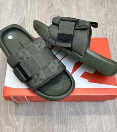 Trendy Nike Asuna 3 Adjust Green Slides For Men (FF552)