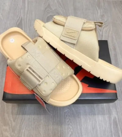 Trendy Nike Asuna 3 Adjust Beige Slides For Men (FF554)