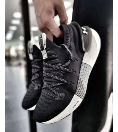 Trendy Under Armour Hovr Phantom 3 Black White Shoes For Men (FF558)