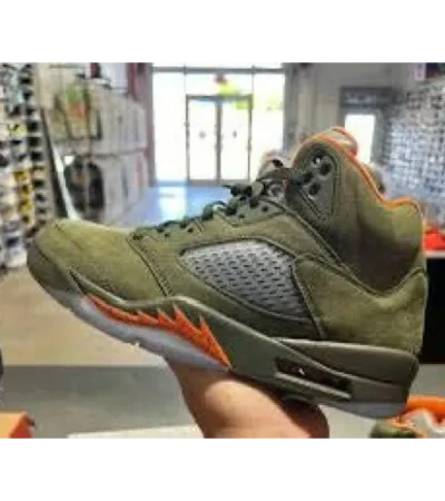 Trendy Air Jordan Retro 5 Olive Shoes For Men (FF566)