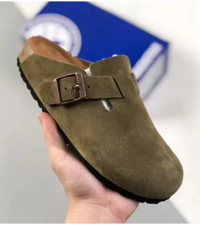 Trendy Birkenstock Boston Olive Green For Men (FF604)