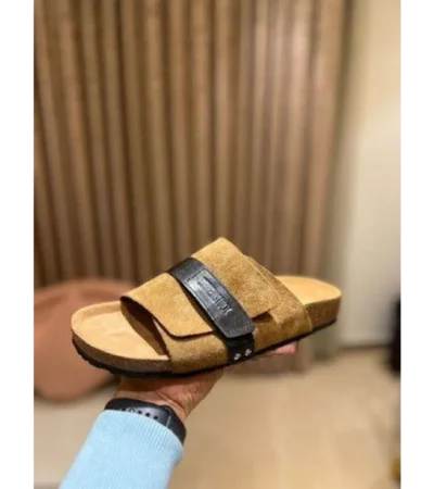 Trendy Birkenstock Kyoto Slides Tan For Men (FF605)