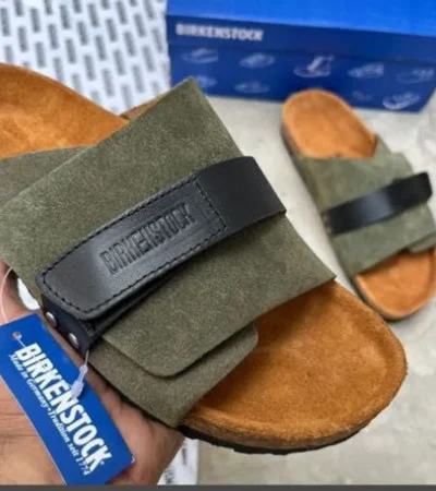 Trendy Birkenstock Kyoto Slides Green For Men (FF606)