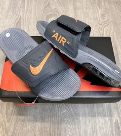 Trendy Nike Airmax Camden Adjust Trendy Grey Orange Flip-Flop For Men (ETS89)