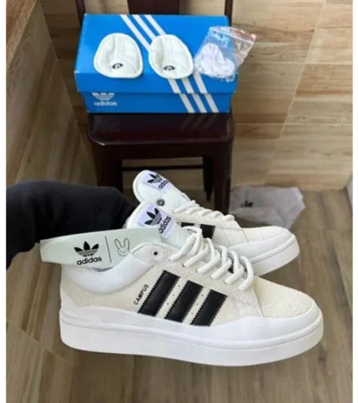 Trendy Adidas X Bad Bunny Campus White Black Shoes For Men (FF627) - Image 2