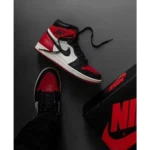 Trendy Air Jordan 1 Retro High Bred Toe Shoes For Men (FF631) - Image 2