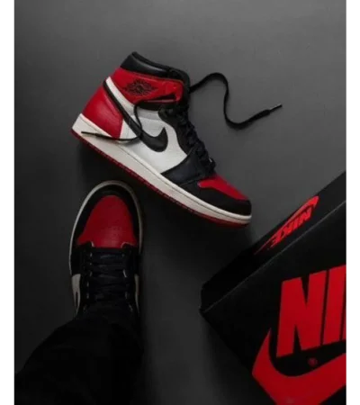 Trendy Air Jordan 1 Retro High Bred Toe Shoes For Men (FF631) - Image 2
