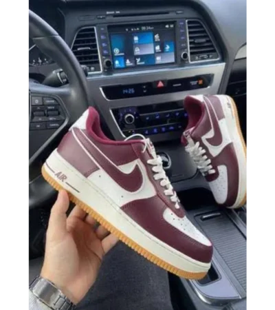 Trendy Nike Air Force 1 07 Lv8 Sail Maroon Shoes For Men (FF650)