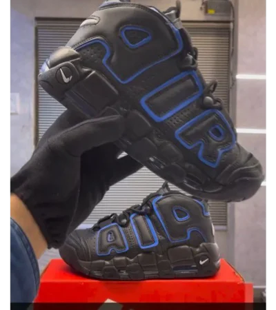 Trendy Nike Air More Uptempo 96 Black Blue Shoes For Men (FF652)