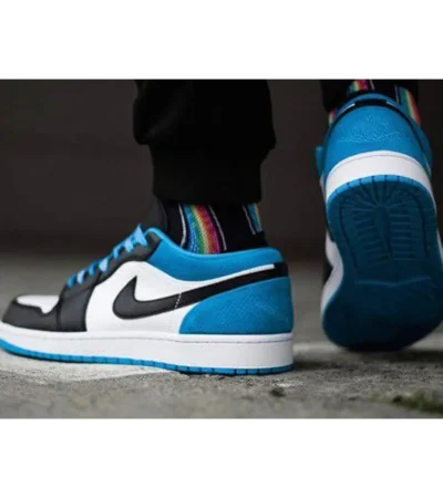 Trendy Nike Air Jordan 1 Low Laser Blue White Shoes For Men (FF656)