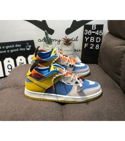 Trendy Nike Sb Dunk Low Gold Blue Orange Shoes For Men (FF683) - Image 2