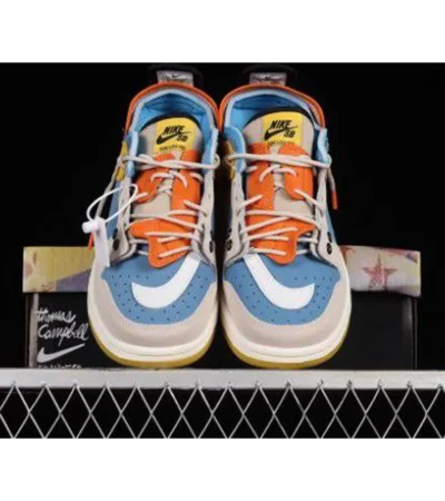 Trendy Nike Sb Dunk Low Gold Blue Orange Shoes For Men (FF683)