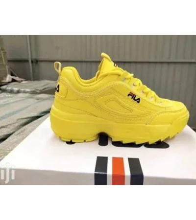 Trendy Fila Disruptor Yellow Shoes For Men (FF707)