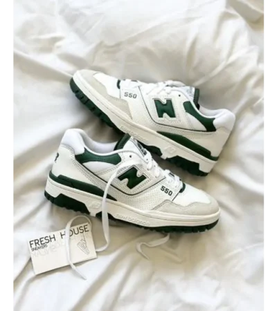 Luxurious New Balance 550 White Green Shoes For Men (BSF1857)