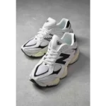 Luxurious New Balance 9060 White Black Shoes For Men (BS526)