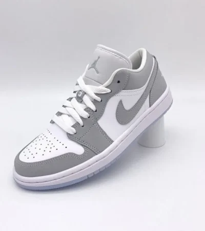 Trendy Nike Air Jordan Retro 1 Low Wolf Grey Shoes For Men (BSF1873)