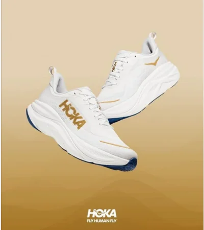 Luxurious Hoka Skyflow Frost Gold Shoes For Men (SFS1967) - Image 2