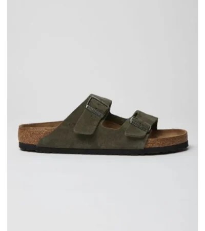 Luxurious Birkenstock Arizona Olive Green Suede Shoes (SFS1982)