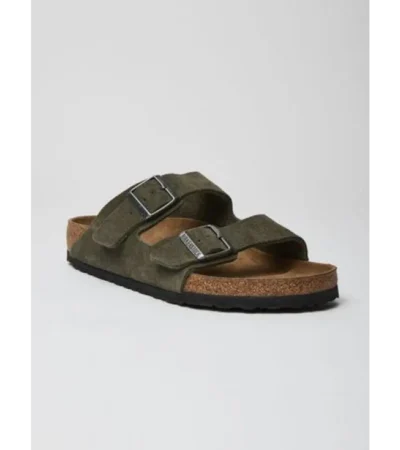 Luxurious Birkenstock Arizona Olive Green Suede Shoes (SFS1982) - Image 2