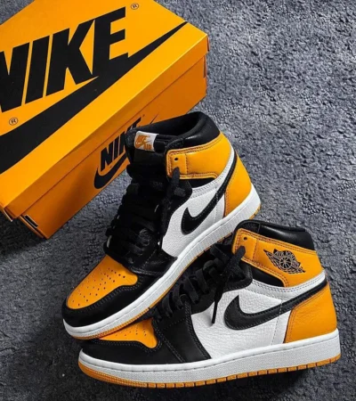 Luxurious Aur Jordan Retro 1 Taxi Shoes (BS539)
