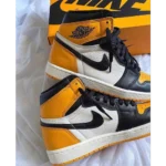 Luxurious Aur Jordan Retro 1 Taxi Shoes (BS539) - Image 2