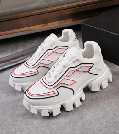 Prada Cloudbust Thunder White Red Men Shoes (FT749)