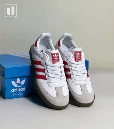 Premium Adidas Samba White Red Sneaker For Men (RMF16)