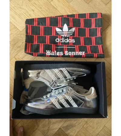 Premium Adidas Samba X Wales Bonner Silver Shoes For Men (SW5715) - Image 2