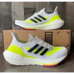 Premium Adidas Ultraboost 21 White Neon Shoes For Men (BME34)