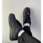 Premium Air Force 1 Black With Dustbag Pure Leather Shoes For Men (SHI514) - Image 2