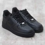 Premium Air Force 1 Black With Dustbag Pure Leather Shoes For Men (SHI514)