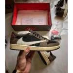 Premium Air Jordan Retro 1 Travis Scott Black Olive Shoes For Men (BME26) - Image 2