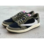 Premium Air Jordan Retro 1 Travis Scott Black Olive Shoes For Men (BME26)