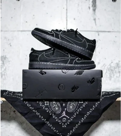 Premium Air Jordan Retro 1 Travis Scott Black Phantom Shoes For Men (FST1221) - Image 2