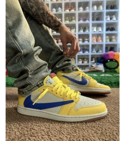 Premium Air Jordan Retro 1 Travis Scott Canary Shoes For Men (FST1240) - Image 2